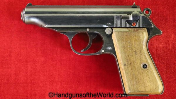 Walther, PP, 7.65mm, Late War, German, WWII, AC Slide, Wood Grips, Full Rig, Handgun, Pistol, C&R, Collectible, WW2, Germany, AC, Code, 32, .32, acp, auto