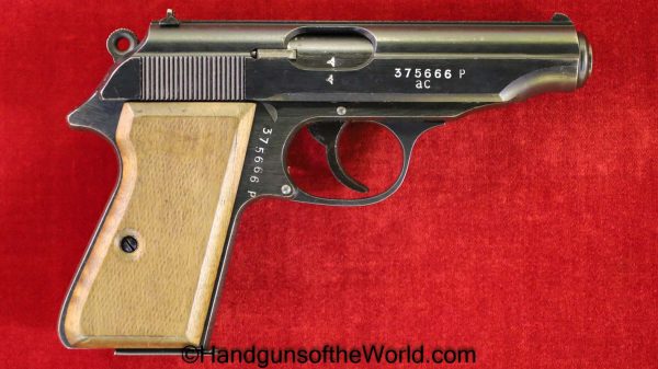 Walther, PP, 7.65mm, Late War, German, WWII, AC Slide, Wood Grips, Full Rig, Handgun, Pistol, C&R, Collectible, WW2, Germany, AC, Code, 32, .32, acp, auto