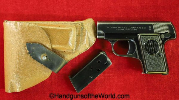 CZ, Duo, 6.35mm, Dated, 1943, Full Rig, with Holster, Handgun, Pistol, C&R, Collectible, VP, Vest Pocket, WWII, WW2, German, Germany, Czech, Czechoslovakia