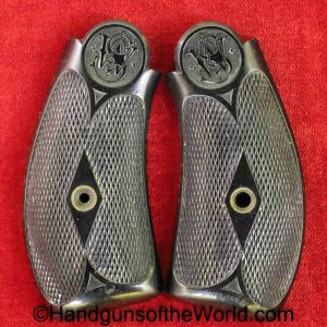 S&W, K-Frame, Round Butt, Grips, Hard rubber, with patent dates, Original, Collectible, Grip, Set, Pair, K, Frame, Round, Butt, Smith and Wesson