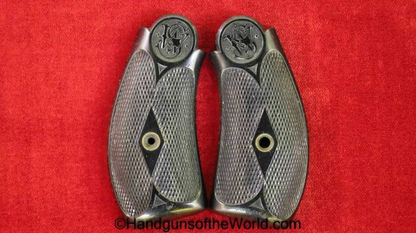 S&W, K-Frame, Round Butt, Grips, Hard rubber, with patent dates, Original, Collectible, Grip, Set, Pair, K, Frame, Round, Butt, Smith and Wesson