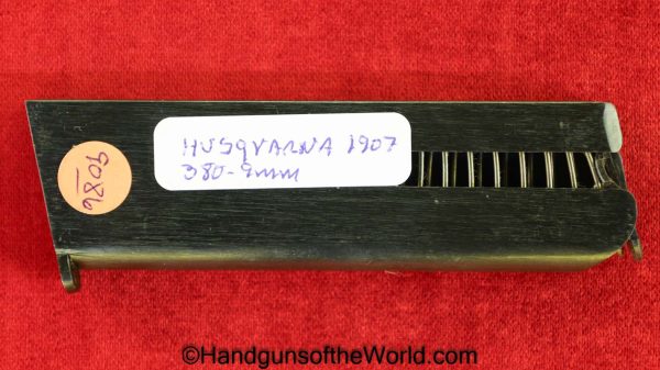Husqvarna, 1907, 9mm, .380, Magazine, Clip, Mag, Original, Collectible, Browning, 1903, acp, auto, 380, Long, BL, Model, Swedish, Sweden, Handgun, Pistol
