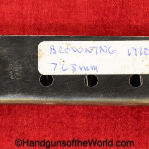 FN, Browning, 1910, 7.65mm, Magazine, Clip, Mag, Original, Collectible, Post War, Post-War, Belgian, Belgium, Handgun, Pistol, 32, .32, acp, auto, 7.65