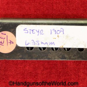 Steyr, 1909, 6.35mm, Magazine, Clip, Mag, Original, Collectible, Austria, Austrian, Handgun, Pistol, 6.35, 25, .25, acp, auto, Model, VP, Vest Pocket
