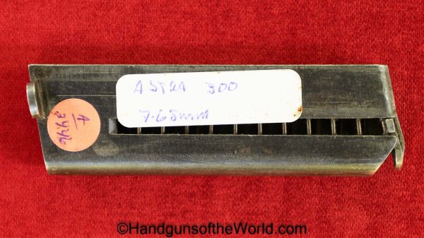Astra, 300, .32, Magazine, Clip, Mag, Original, Collectible, Spain, Spanish, German, Germany, WWII, WW2, 32, acp, auto, Handgun, Pistol, Hand gun, 9mm