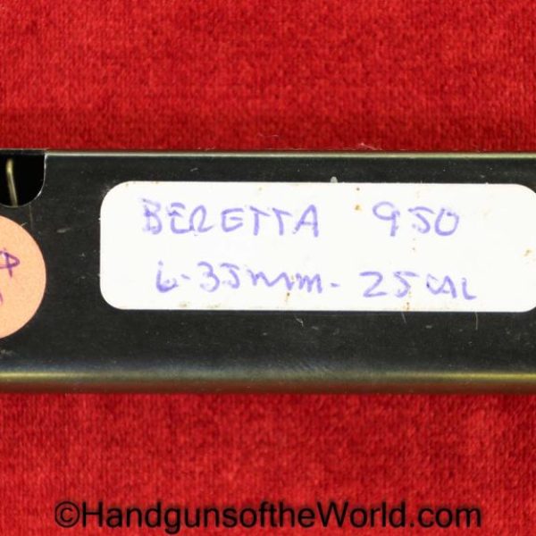 Beretta, 950, 6.35mm, Magazine, Clip, Mag, Original, Collectible, Italy, Italian, Handgun, Pistol, Model, 6.35, 25, .25, acp, auto, Hand gun