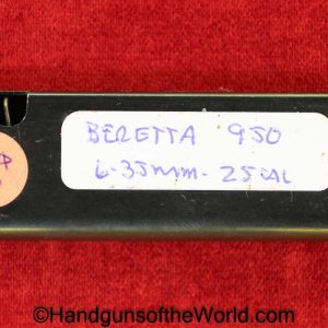 Beretta, 950, 6.35mm, Magazine, Clip, Mag, Original, Collectible, Italy, Italian, Handgun, Pistol, Model, 6.35, 25, .25, acp, auto, Hand gun