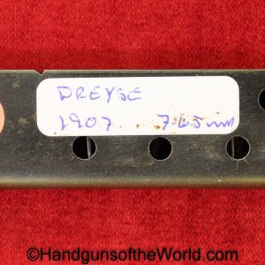 Dreyse, 1907, 7.65mm, Magazine, Clip, Mag, Original, Collectible, German, Germany, 32, .32, acp, auto, Model, Handgun, Hand gun, Pistol, Real, Vintage