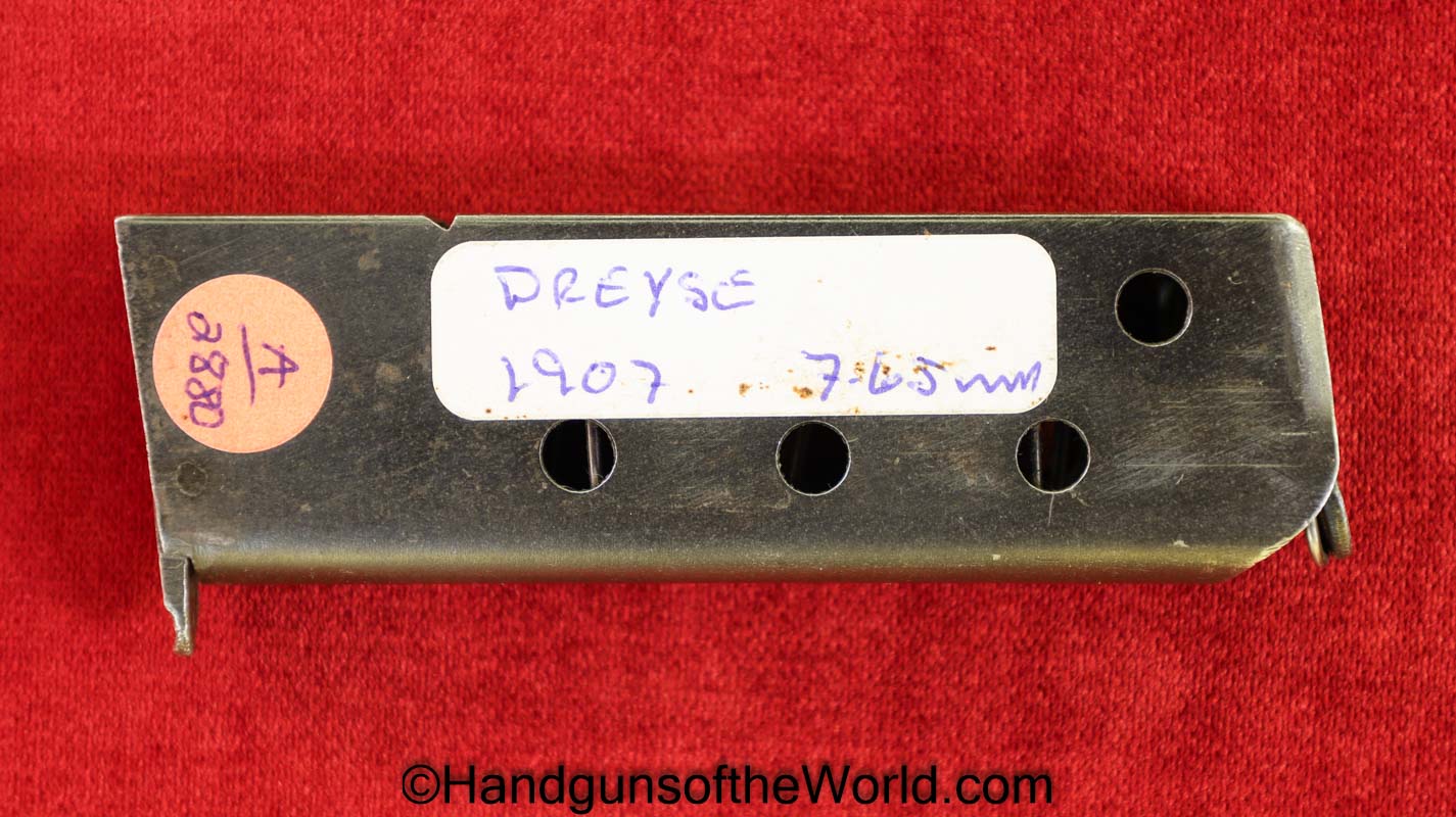 Dreyse, 1907, 7.65mm, Magazine, Clip, Mag, Original, Collectible, German, Germany, 32, .32, acp, auto, Model, Handgun, Hand gun, Pistol, Real, Vintage