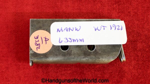 Mann, WT, 1920, 1921, 6.35mm, Magazine, Clip, Mag, Original, Collectible, German, Germany, Handgun, Pistol, 6.35, 25, .25, acp, auto, VP, Vest Pocket