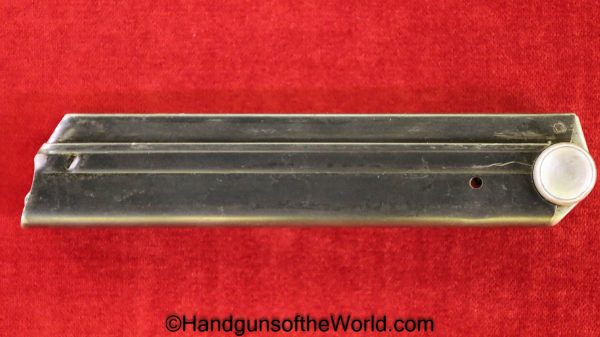 Luger, P.08, 9mm, Magazine, Clip, Police, Eagle L, No Number, NSN, S.A. 0.4.58, Original, Collectible, German, Germany, WWII, WW2, E/L, P08, P 08, P-08