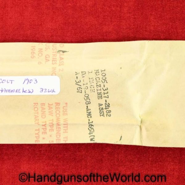 Colt, 1903, Hammerless, .32, New, in Wrapper, Wrapped, Pocket, 32, 7.65, 7.65mm, General Officers, General Officer, Collectible, Original, Handgun, Pistol