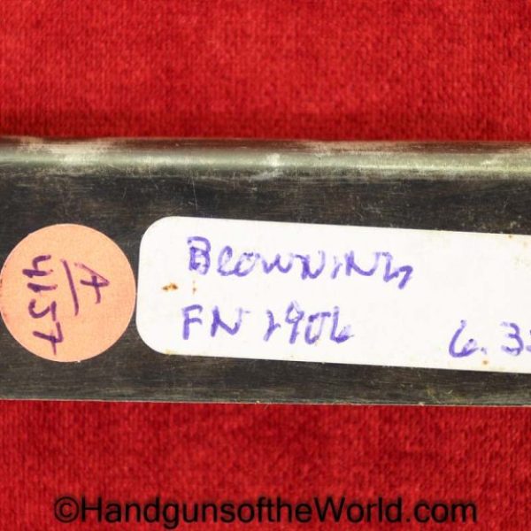 FN, Browning, 1905, 1906, 6.35mm, Magazine, Clip, Mag, Original, Collectible, Belgian, Belgium, 6.35, 25, .25, acp, auto, Handgun, Hand gun, Pistol