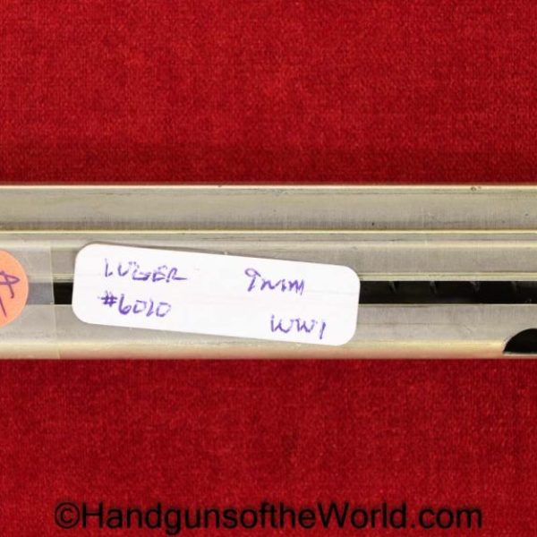 Luger, P.08, 9mm, Magazine, Clip, WWI, Era, WW1, #6010, wooden base, 6010, Original, Collectible, Mag, P08, P 08, P-08, German, Germany, Handgun, Pistol