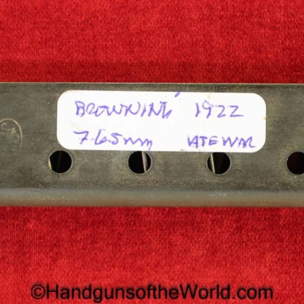 FN, Browning, 1922, 7.65mm, Magazine, Clip, Mag, Original, Collectible, WWII, WW2, Belgian, Handgun, Pistol, 32, .32, acp, auto, 7.65, German, Germany