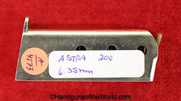 Astra, 200, 6.35mm, Magazine, Clip, Mag, Original, Collectible, Spain, Spanish, Handgun, Pistol, 6.35, 25, .25, acp, auto, VP, Vest Pocket, Firecat