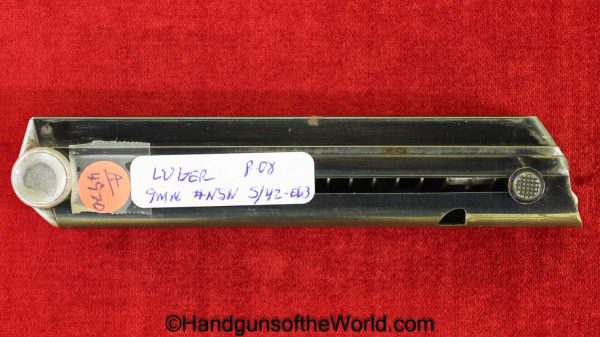 Luger, P.08, 9mm, Magazine, Clip, WWII, Era, No Number, NSN, Mag, Original, Collectible, German, Germany, Mauser, S/42, P08, P 08, P08, Pistol, WW2