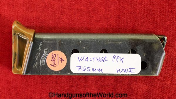 Walther, PPk, 7.65mm, Magazine, Clip, WWII, Era, brown Finger extension, German, Germany, WW2, 7.65, 32, .32, acp, auto, Handgun, Pistol, Hand gun
