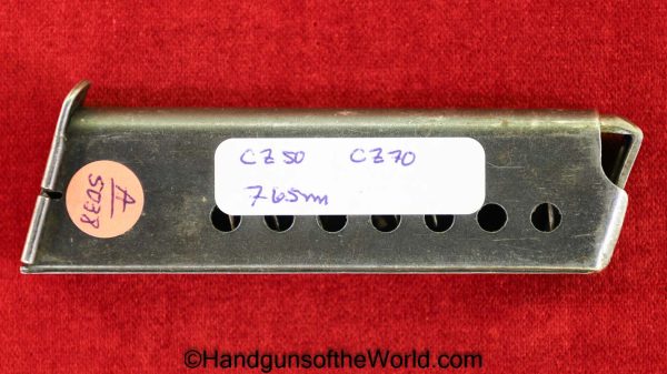 CZ 50, CZ 70, 7.65mm, Magazine, Clip, Mag, Original, Collectible, Czech, Czechoslovakia, CZ, 70, 50, CZ50, CZ70, CZ-50, CZ-70, Handgun, Pistol, Hand gun