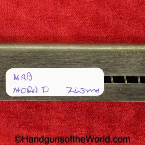 MAB, Model D, 7.65mm, Magazine, Clip, Mag, Original, Collectible, Unmarked, folded base, France, French, 7.65, 32, .32, acp, auto, D, Model, Handgun, Pistol