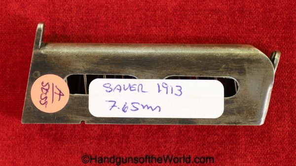 Sauer, 1913, 7.65mm, Magazine, Clip, Mag, Original, Collectible, German, Germany, Model, 32, .32, acp, auto, 7.65, Handgun, Pistol, Hand gun