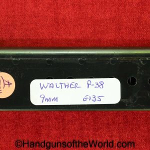 Walther, P-38, 9mm, German, Eagle 135, Magazine, Clip, Mag, Original, Collectible, Germany, WWII, WW2, E/135, Mauser, P38, P.38, P 38, WWII, WW2, Pistol