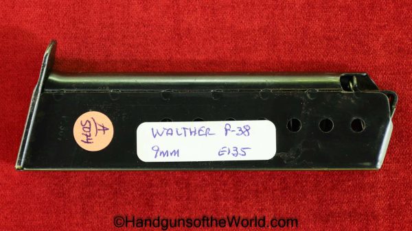 Walther, P-38, 9mm, German, Eagle 135, Magazine, Clip, Mag, Original, Collectible, Germany, WWII, WW2, E/135, Mauser, P38, P.38, P 38, WWII, WW2, Pistol