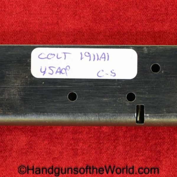 Colt, 1911A1, .45acp, Magazine, Clip, WWII, Era, Original, Collectible, WW2, 1911, 45, .45, acp, auto, Handgun, Mag, Pistol, Americana, S, Colt Scovill, C-S