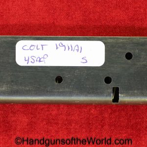 Colt, 1911A1, .45acp, Magazine, Clip, WWII, Era, Original, Collectible, WW2, 1911, 45, .45, acp, auto, Handgun, Mag, Pistol, Americana, America, S, Scovill