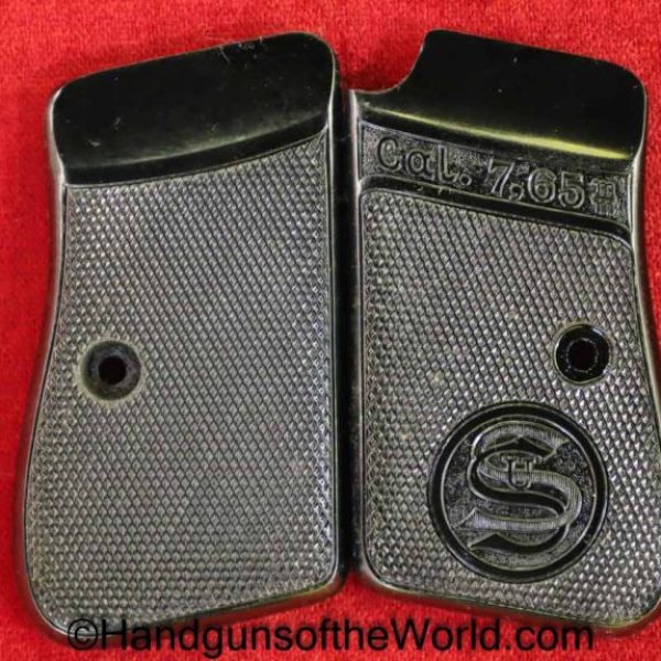 Sauer, 1930, Behorden, Grips, Black, Bakelite, Original, Collectible, Grip, Pair, Set, Model, German, Germany, Handgun, Pistol, Hand gun, Real, Old