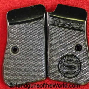 Sauer, 1930, Behorden, Grips, Black, Bakelite, Original, Collectible, Grip, Pair, Set, Model, German, Germany, Handgun, Pistol, Hand gun, Real, Old