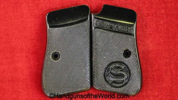 Sauer, 1930, Behorden, Grips, Black, Bakelite, Original, Collectible, Grip, Pair, Set, Model, German, Germany, Handgun, Pistol, Hand gun, Real, Old