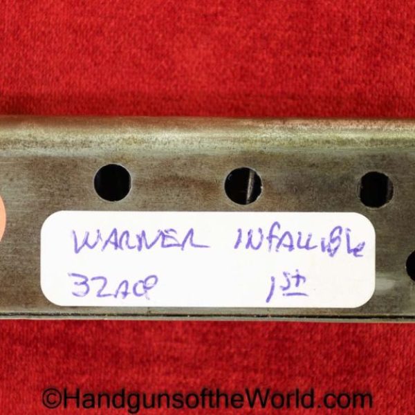 Warner, Infallible, .32, Magazine, Clip, Mag, Original, Collectible, Davis, 32, acp, auto, 7.65, 7.65mm, Handgun, Pistol, Hand gun, 1st, First, Type, Pattern