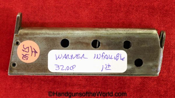 Warner, Infallible, .32, Magazine, Clip, Mag, Original, Collectible, Davis, 32, acp, auto, 7.65, 7.65mm, Handgun, Pistol, Hand gun, 1st, First, Type, Pattern