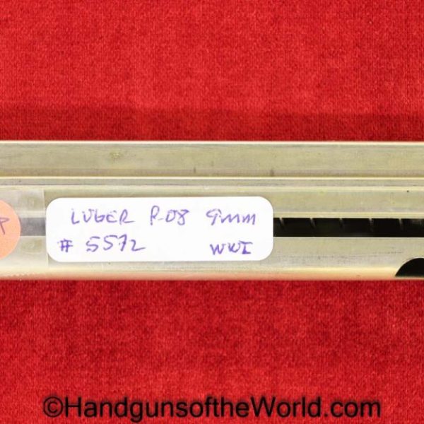 Luger, P.08, 9mm, WWI, Era, Magazine, Clip, Mag, Original, Collectible, WW1, German, Germany, P08, P 08, P-08, #5572, 5572, Handgun, Pistol, Hand gun