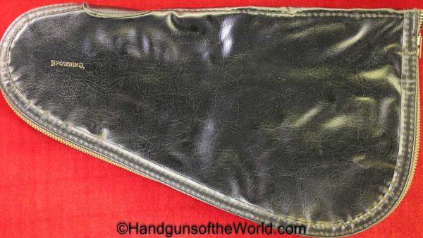 Browning, Medalist, Pouch, Black, vinyl, red, felt, Original, Collectible, Challenger, Handgun, Hand gun, Pistol, Black Vinyl, Red Felt, Zipper