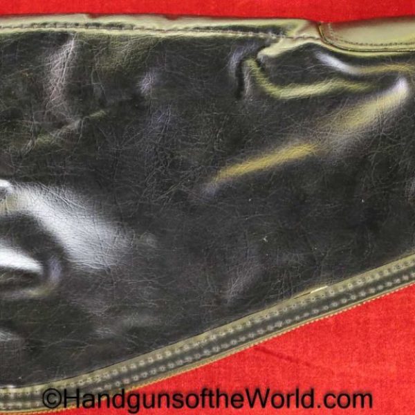 Browning, Medalist, Pouch, Black, vinyl,  red, felt, Original, Collectible, Challenger, Handgun, Hand gun, Pistol, Black Vinyl, Red Felt, Zipper