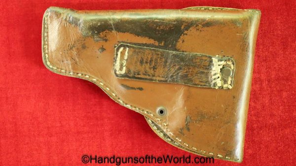 Beretta, 1919, Holster, Brown, leather, Unmarked, Original, Collectible, VP, Vest Pocket, 25, .25, acp, auto, 6.35, 6.35mm, Italy, Italian, Pistol, Handgun
