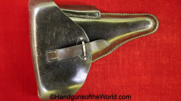 CZ-38, Holster, German, Dated, 1940, Black, Leather, hard shell, C. Budiscowsky-Wien, WaA47, P39t, Original, Collectible, WWII, WW2, Germany, CZ, 38, CZ38