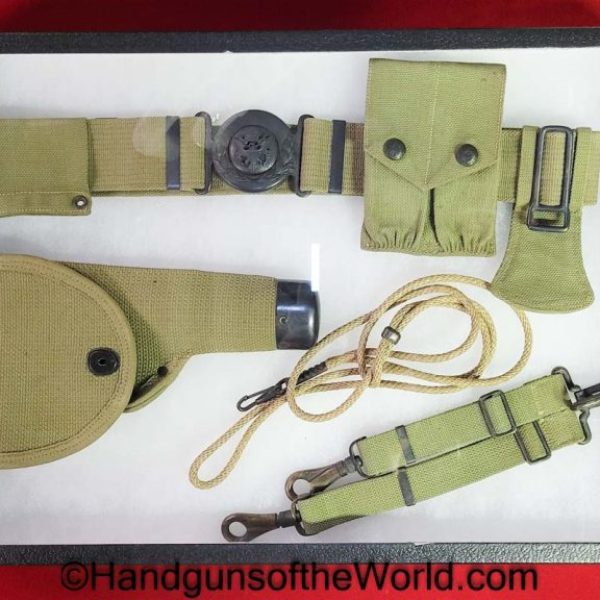Colt, 1911, Experimental, Mills, Officers, Holster, Belt Rig, Mint, Green, canvas, Original, Collectible, Americana, Handgun, Pistol, American, USA, US