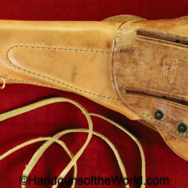 Colt, 1911A1, Holster, Crump, 1942, Tan, leather, US, Original, Collectible, Handgun, Pistol, 1911, 45, .45, WWII, WW2, Americana, American, America, USA
