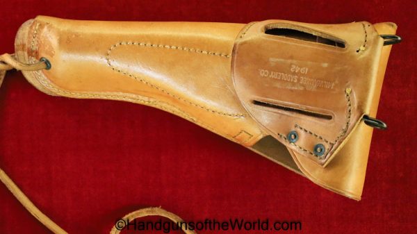 Colt, 1911A1, Holster, Dated, 1942, Tan, leather, US, Milwaukee Saddlery Co, Original, Collectible, 1911, 45, .45, Americana, WWII, WW2, American, USA