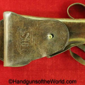 Colt, 1911, M1912, Dismount Holster, Dated, 1915, Original, Collectible, Brown, leather, US, Rock Island Arsenal, 1915, TCC, 45, .45, WWI, WW1, American