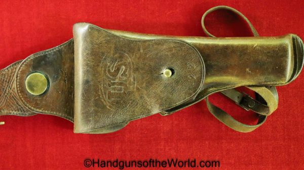 Colt, 1911, M1912, Dismount Holster, Dated, 1915, Original, Collectible, Brown, leather, US, Rock Island Arsenal, 1915, TCC, 45, .45, WWI, WW1, American