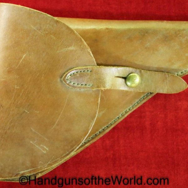 French, 1892, Revolver, Holster, Brown, leather, Original, Collectible, France, Model, Handgun, Pistol, WWI, WW1, Vintage, Period, Real, Old, Lebel