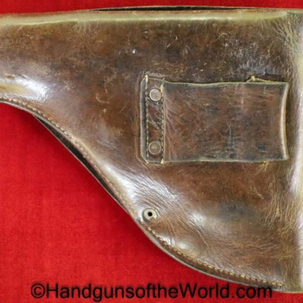 Femaru, Model, 37M, Holster, Brown, leather, full flap, Original, Collectible, 37, M37, Hungarian, Hungary, WWII, WW2, Dual Magazine Pouches