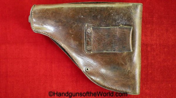 Femaru, Model, 37M, Holster, Brown, leather, full flap, Original, Collectible, 37, M37, Hungarian, Hungary, WWII, WW2, Dual Magazine Pouches