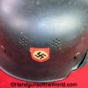 German, Fire, Police, Helmet, WWII, WW2, Original, Collectible, Fireman, Policeman, Germany, Double Decal, Green, Paint, Steel, Man, Men, M1934, 1934