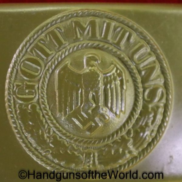 German, Herr, Belt Buckle, Mint, RS&S, tan, leather, R. Sieper & Sohne-Lodensoheid, 1940, Original, Collectible, Germany, WWII, WW2, Buckle, Army