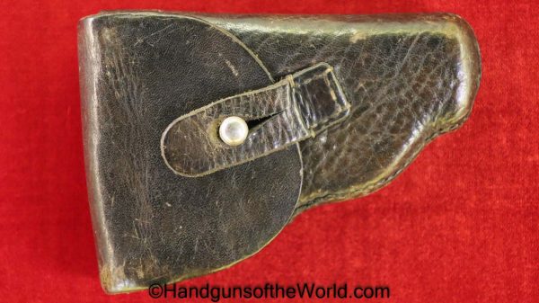 Haenel Schmeisser, Model 1, Holster, Original, Collectible, Unmarked, black, leather, Haenel, Schmeisser, Model I, Model, 1, I, Period, Vintage, Real